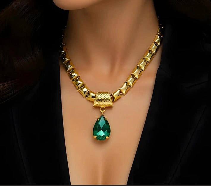 Green Envy Gold Choker