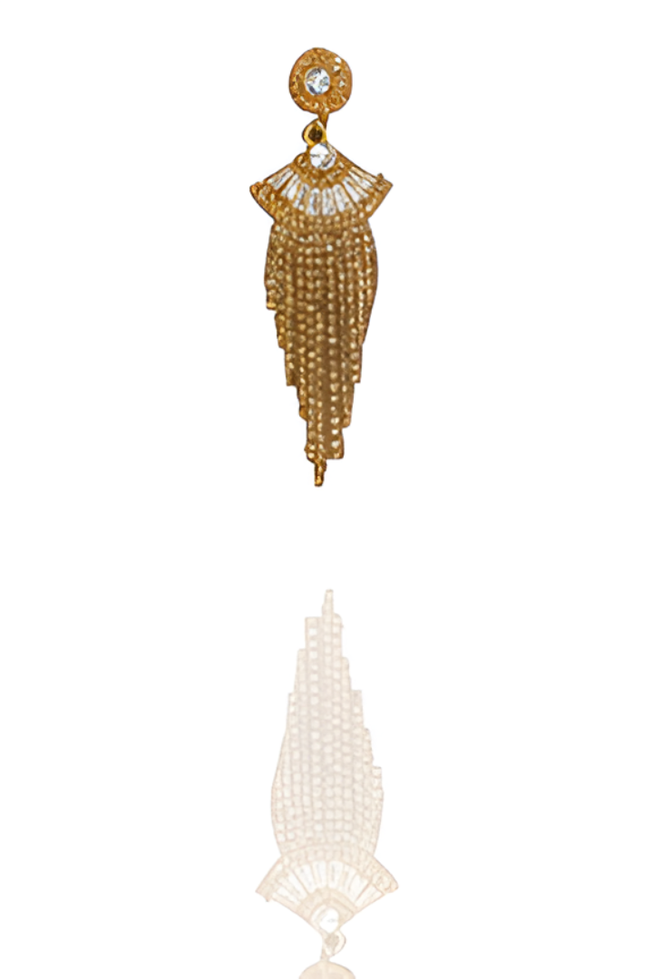 Golden Radiance Tassel Earrings