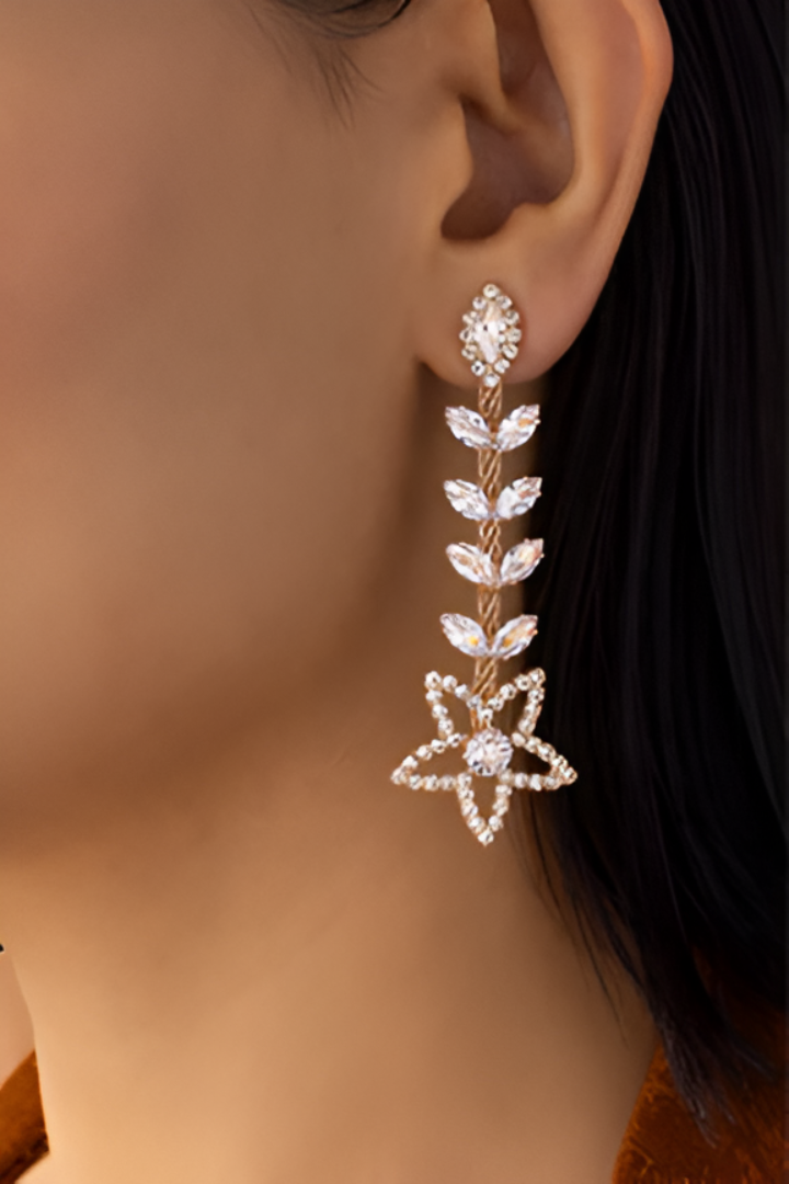 Elegance Vine Crystal Drop Earrings