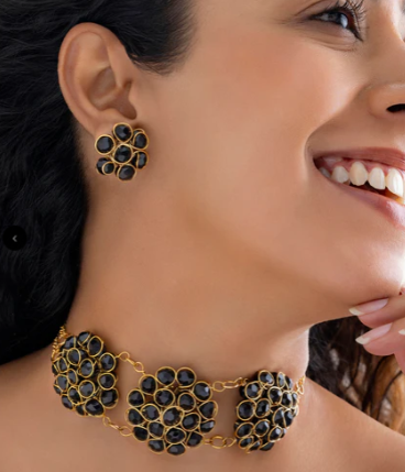 Big Stud Earrings (Floral Design)