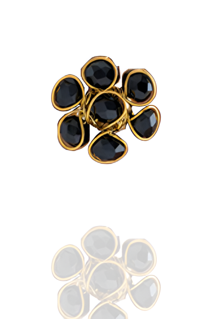 Black Mirage Crystal Glam Ring